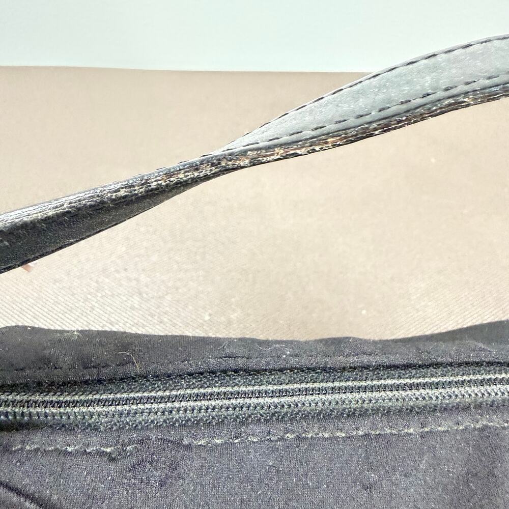 Coach Vintage Neoprene Leather Trim Small Solid Black Purse Pouchette 90s Rare - Picture 12 of 15